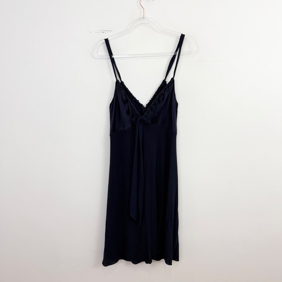 Vera Wang Dresses & Skirts - Vintage Vera Wang Navy Silk‎ Blend Tie Front Slip Dress S